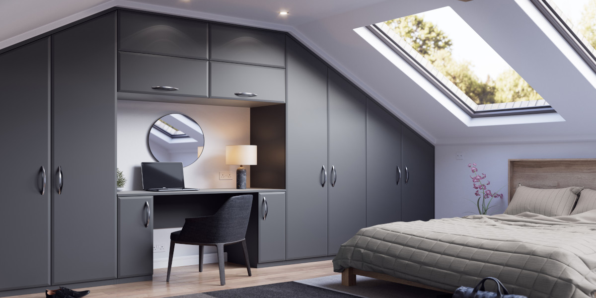 Graphite bevel edge fitted home office