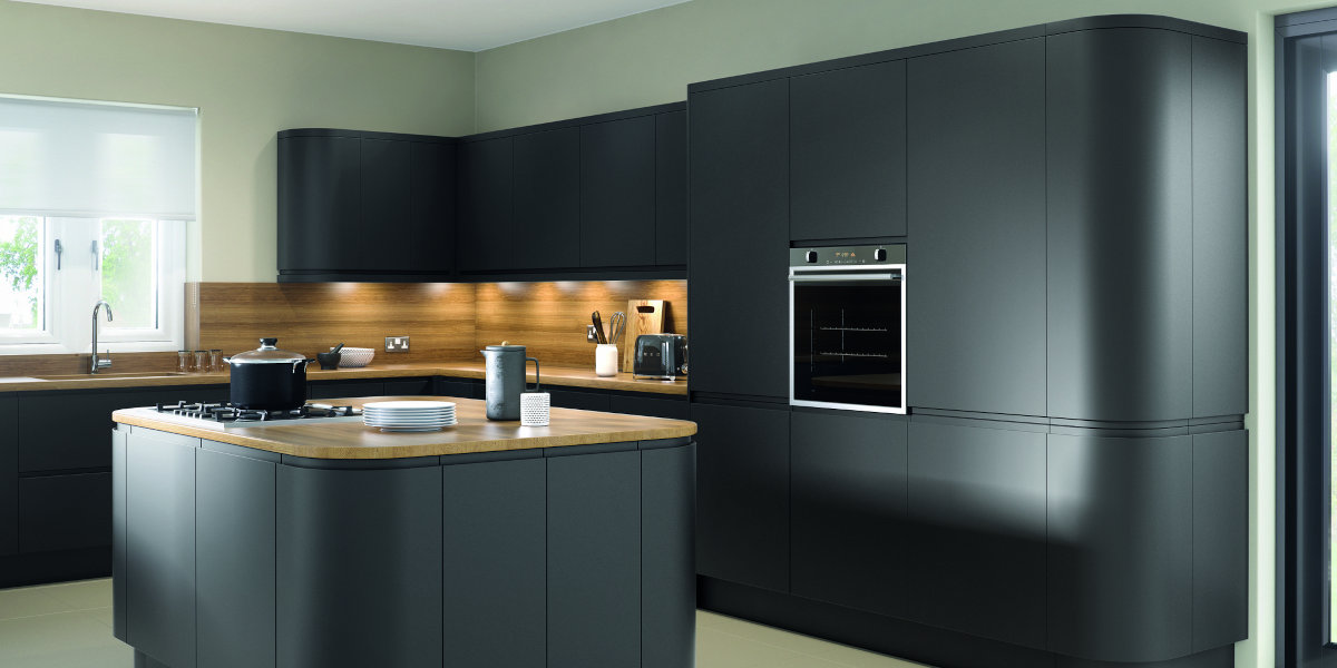 Lucente Anthracite Handleless J-pull Kitchen