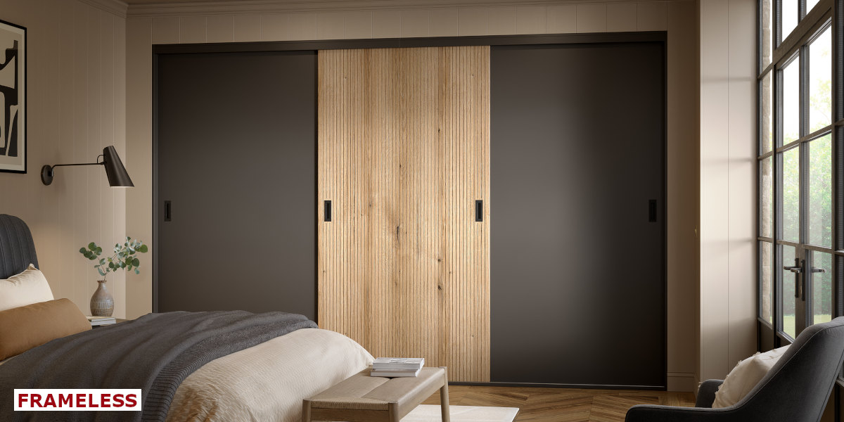 Cordoba Coast Evoke Oak frameless sliding door bedroom