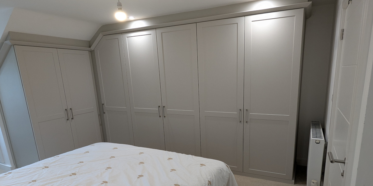 Taupe Shaker bedroom wardrobes in Saddleworth